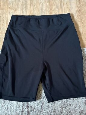 POP Fit Black High-Waist Bike Shorts